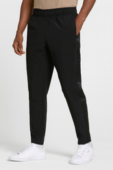 PMA BLACK WOVEN WITH GLOSSY SIDE PANEL NS LYCRA DRIFIT TRACK PANTS